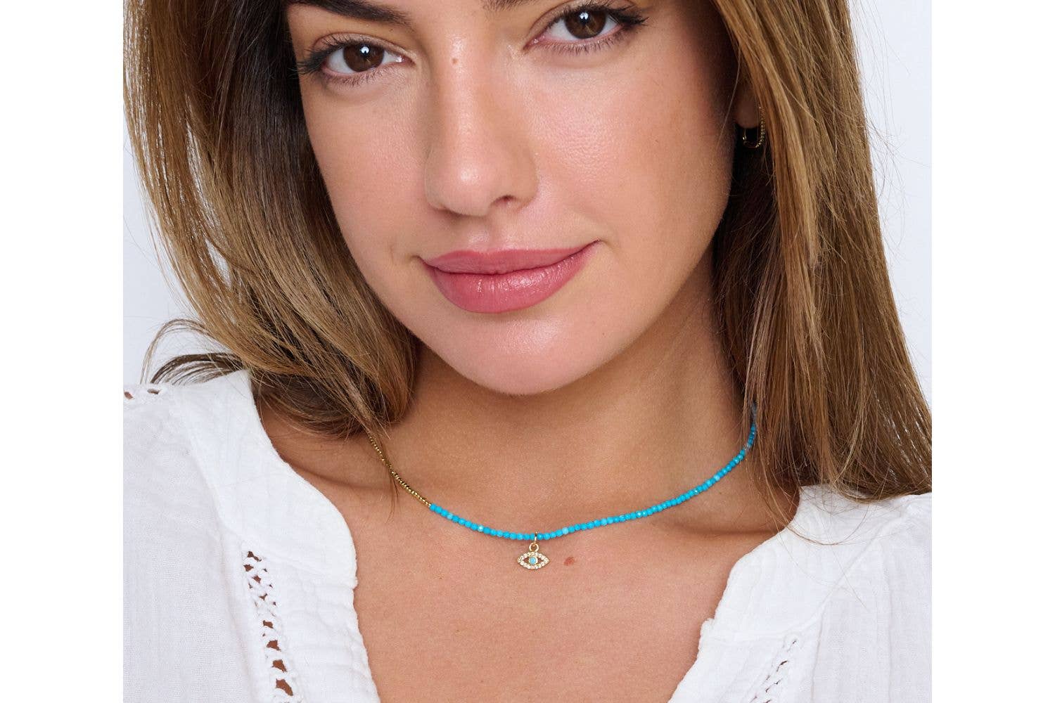Boho Betty – wholesale Pendant/charm necklace – Bia Turquoise Evil Eye Necklace3