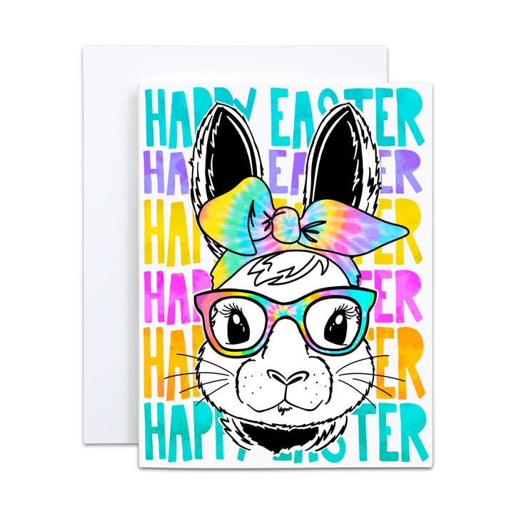 Happy Easter Bright Mama Bunny Hand Drawn Greeting Card for wholesale by Simply Crafty