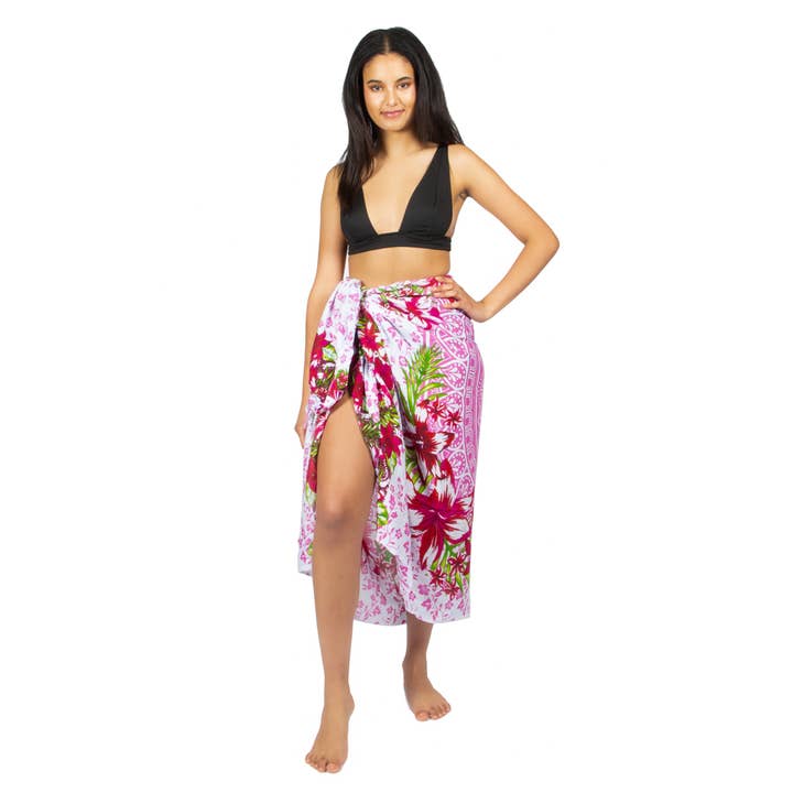 Suzie Blue Canada - Wholesale Swim Cover Up - Women's - Mandala & Flower Print Rayon Sarong
