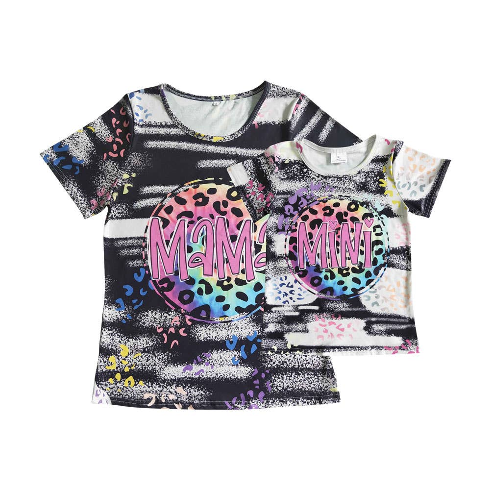 Aier Wholesale - Wholesale Mommy & Me Sets - Baby girls Mama and me tie dye short sleeve shirts(mommy and me)7