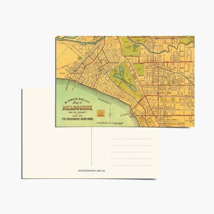 Zetta Florence - Wholesale Postcard - Postcard - Map of Melbourne1