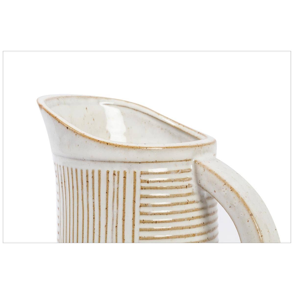 Truu Design - Wholesale Vase - Truu Design Lines Pitcher Vase, 10.6"H, White Ceramic3