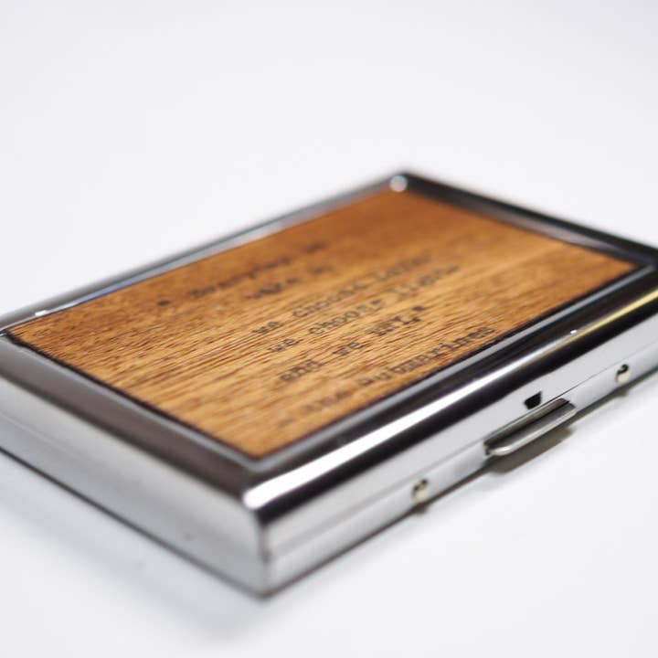 Gift For Men Wood Wallet - Mahogany Wood Credit Card Case for wholesale by Resolute Star