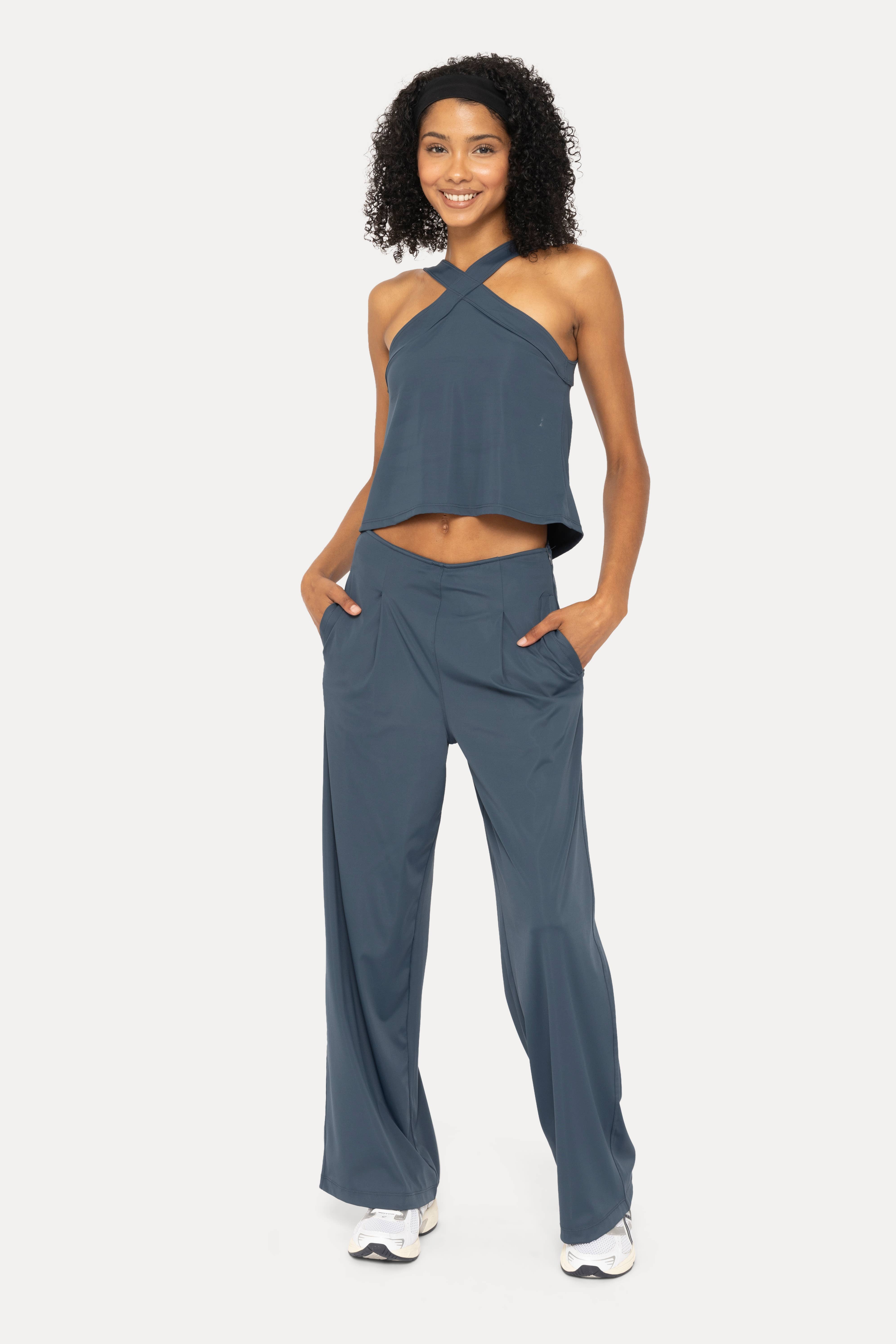 Mono B - Wholesale Pants - Women's - Flexflow Plated Front Wide Leg Pants8