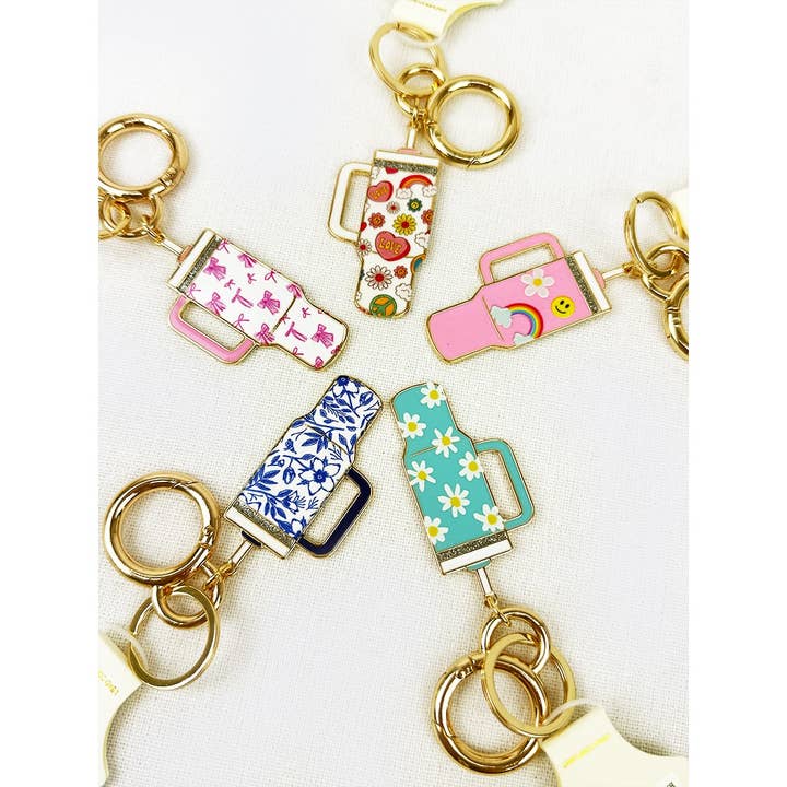 Love and Repeat - Wholesale Keychain - Unisex - Tumbler Shaped Enamel with Bag Charm Key Chain13