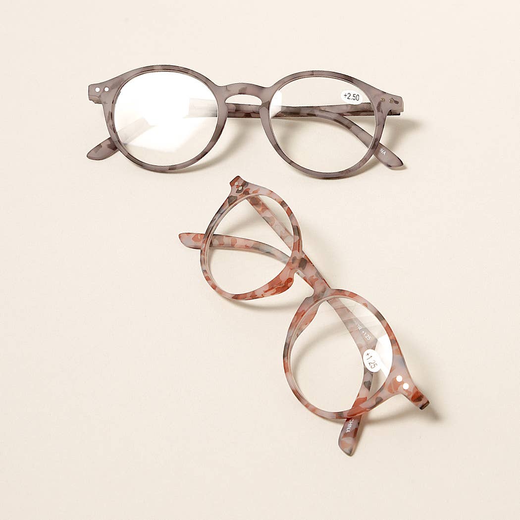 12 ASSORTEREDE FARVER Unisex Camo Mønster Runde Læsebriller for engroshandel på Faire8