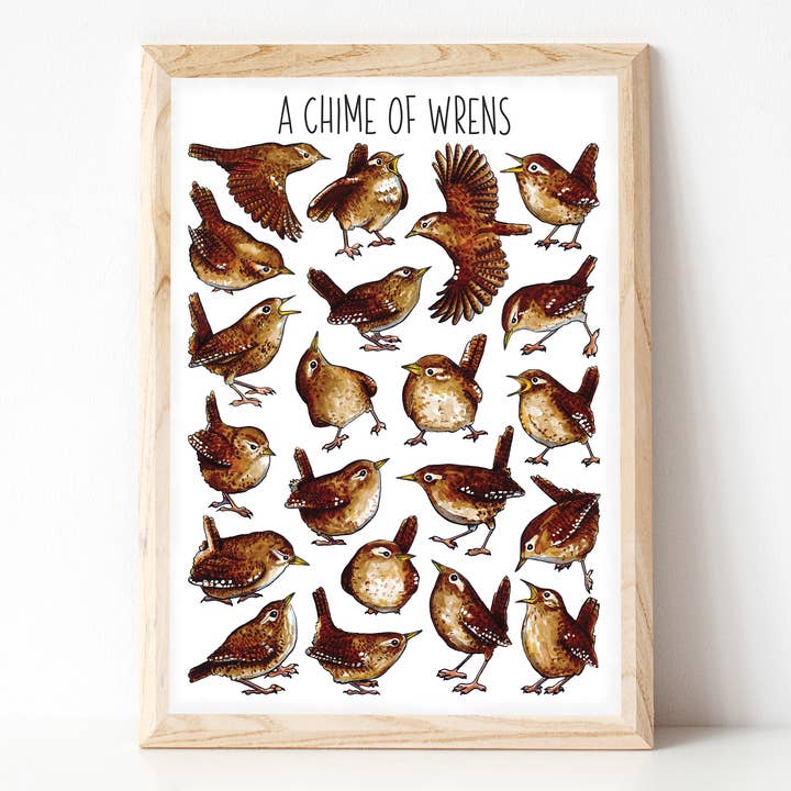A Chime of Wrens Art Print for wholesale by Alexia Claire Ltd