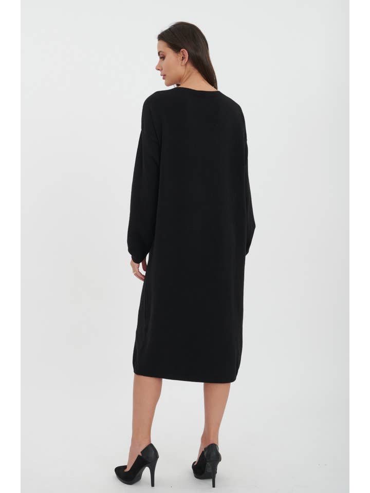 ORNELLA PARIS - Vente Robe – femme - Robe pull longue unie LEL-R2227113