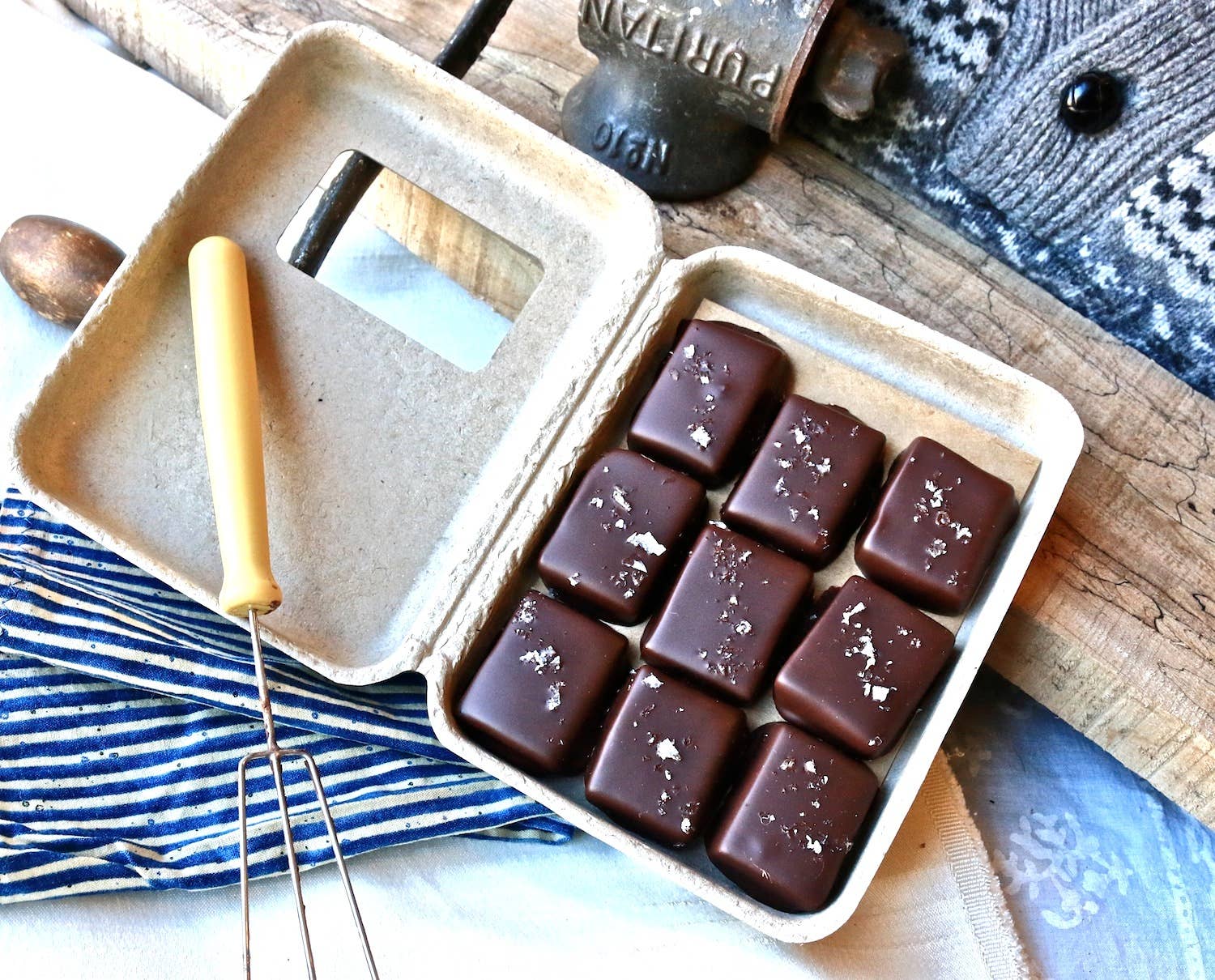 Farmhouse Chocolates - Wholesale Chocolate Covered Sweets - 9 Piece Dark Chocolate Covered Salted Caramels2