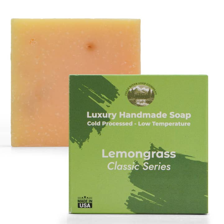 Savon de 142g à la citronnelle - Barre de savon fait main - Amande cerise, avoine comme exfoliant - Savons naturels à l'huile essentielle pure - Cadeaux d'anniversaire de mariage, bas de Noël fleur de cerisier - Falls River Soap Company pour la vente par Falls River Soap Company