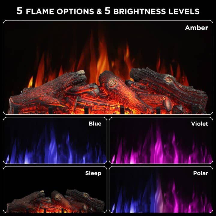 TURBRO - Wholesale Fireplace Screen - Eternal Flame EF30-PB Electric Fireplace Logs