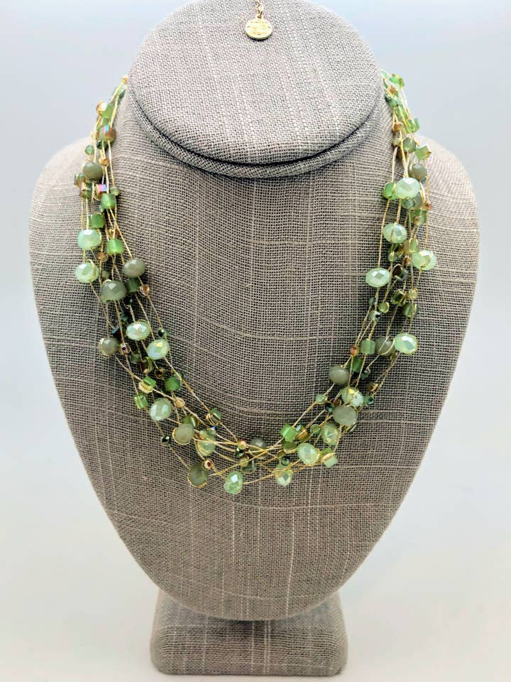 Silke Tråd Cluster halskæde for engroshandel hos Crossroads Accessories Inc