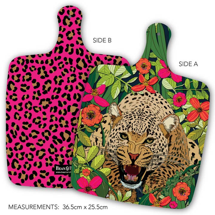 Bean and Bemble - Wholesale Cheese Board - Cheese Board Double Sided Large Melamine Wild Cat Leopard Animal Print5