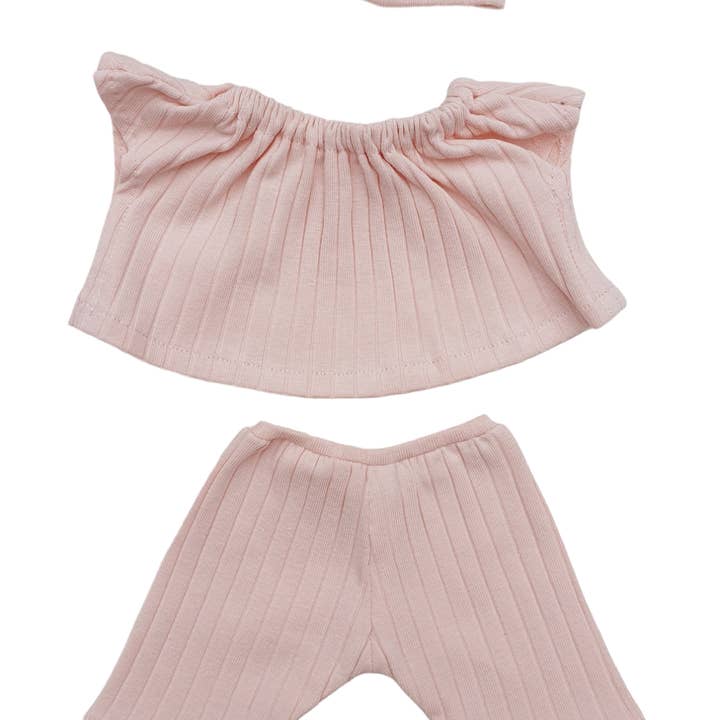 GIRL'S 3-PIECE JERSEY LEGGING SET WITH SIDES CROSSED HEADBAND for wholesale by Maman Poule et Papa Coq