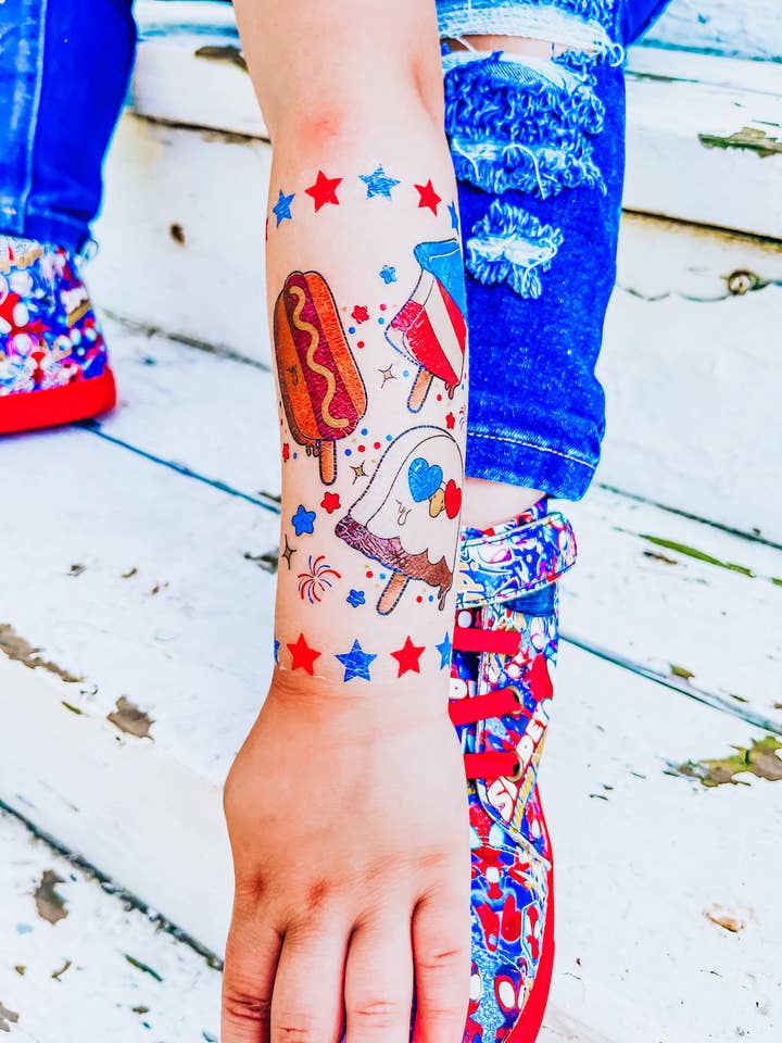 4th Of July Pops Temporary Tattoos for wholesale by Itty Bits Designs