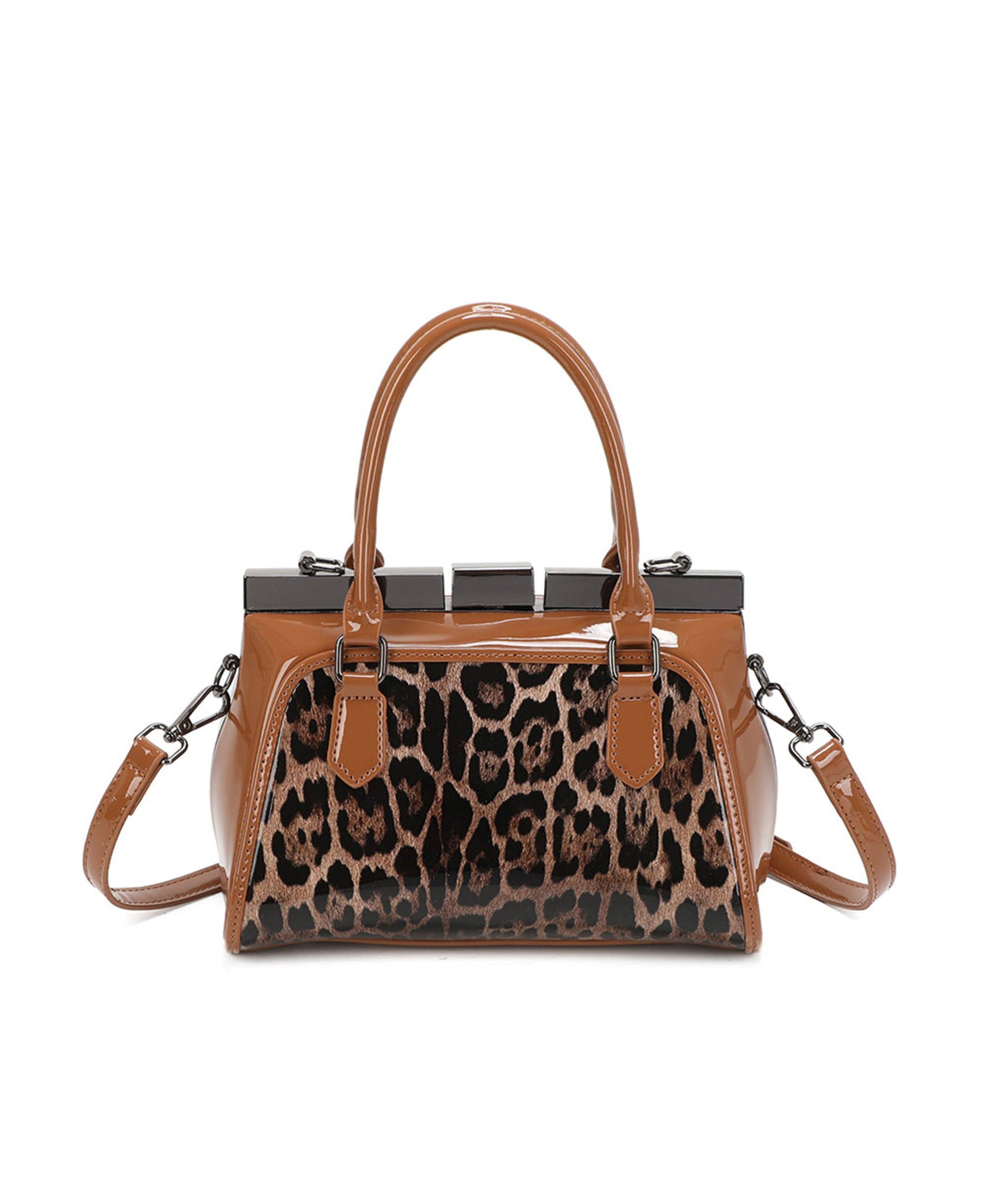 Ellas Trading - Vente Sacoche – femme - Sac à main structuré imprimé léopard bandoulière7