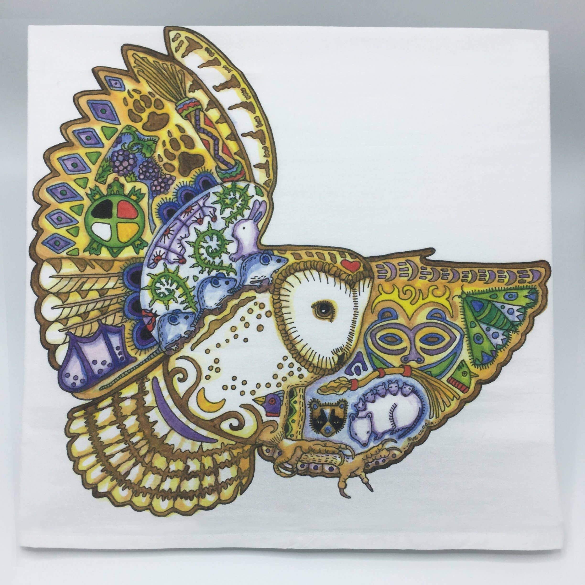EarthArt International - Wholesale Tea Towel - Barn Owl Flour Sack Towel1