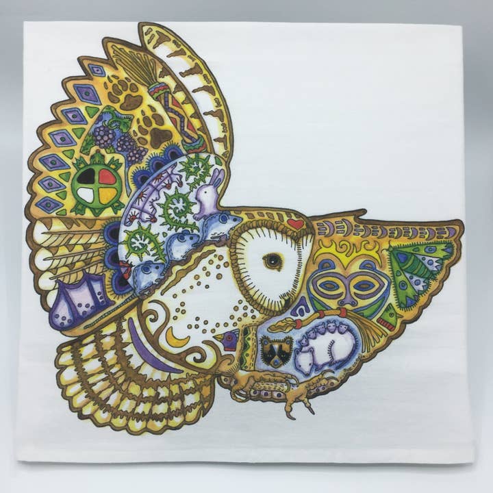 EarthArt International - Wholesale Tea Towel - Barn Owl Flour Sack Towel1