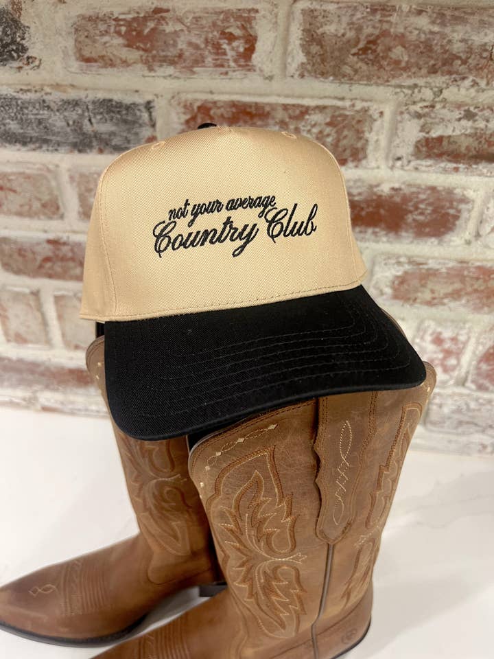 Not Your Average Country Club- Embroidered Hat for wholesale by Ruby Moon