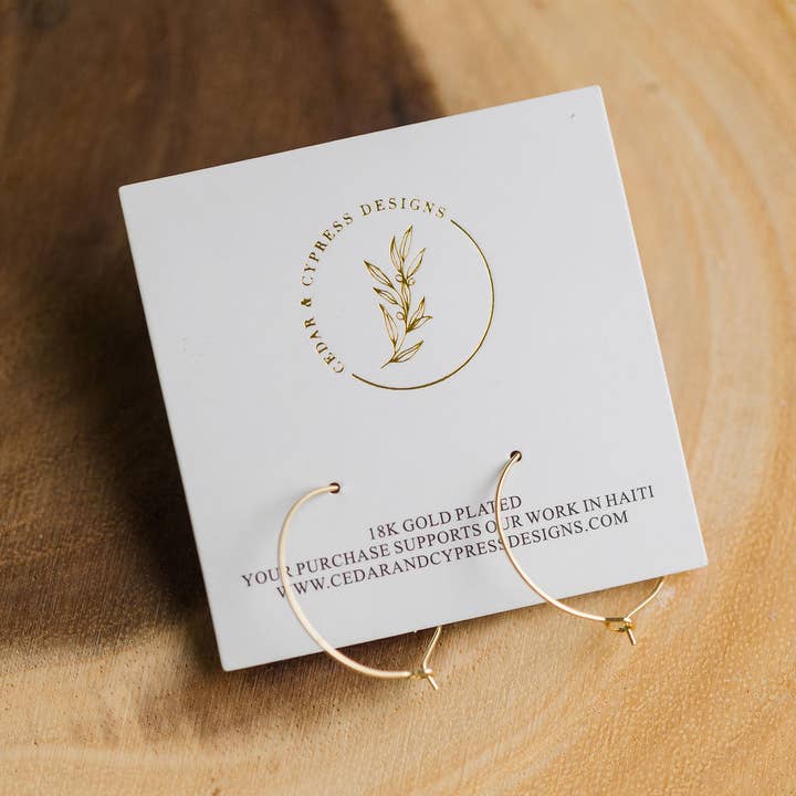 Cedar and Cypress Designs - Vente Créoles - Dainty Hoops Or