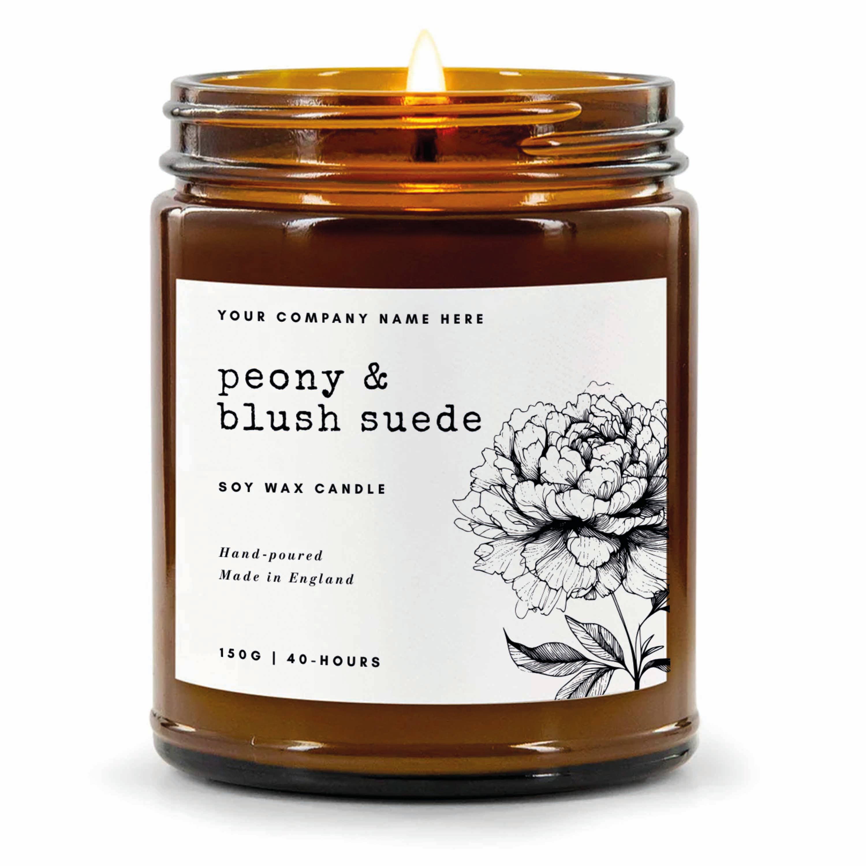 Candle Drop – wholesale Jar/filled candle – Label Style 7 | Wholesale White Label Soy Candle | Amber Jar5