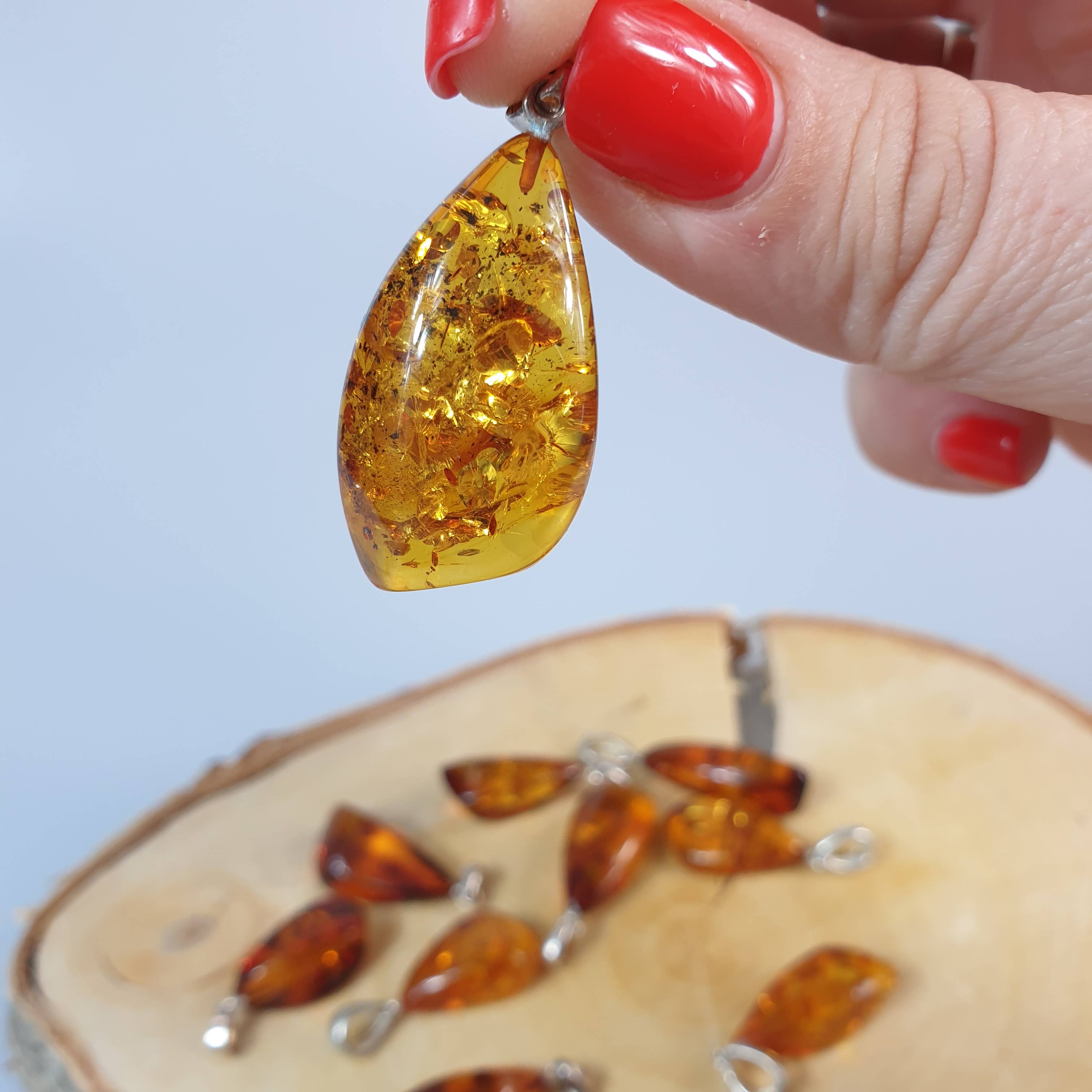 AmberLithuania - Wholesale Individual Charm/Pendant - Amber pendants. Real Baltic Amber necklace 1 psc3