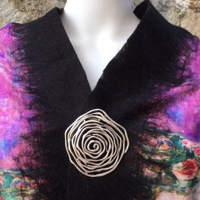 Volare - Wholesale Brooch - 7V70 spiral pin silver plated