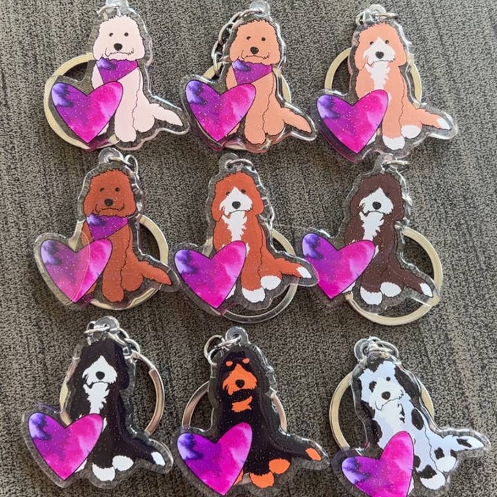 Doodle Keychain (9 options!) for wholesale by Always Autumn