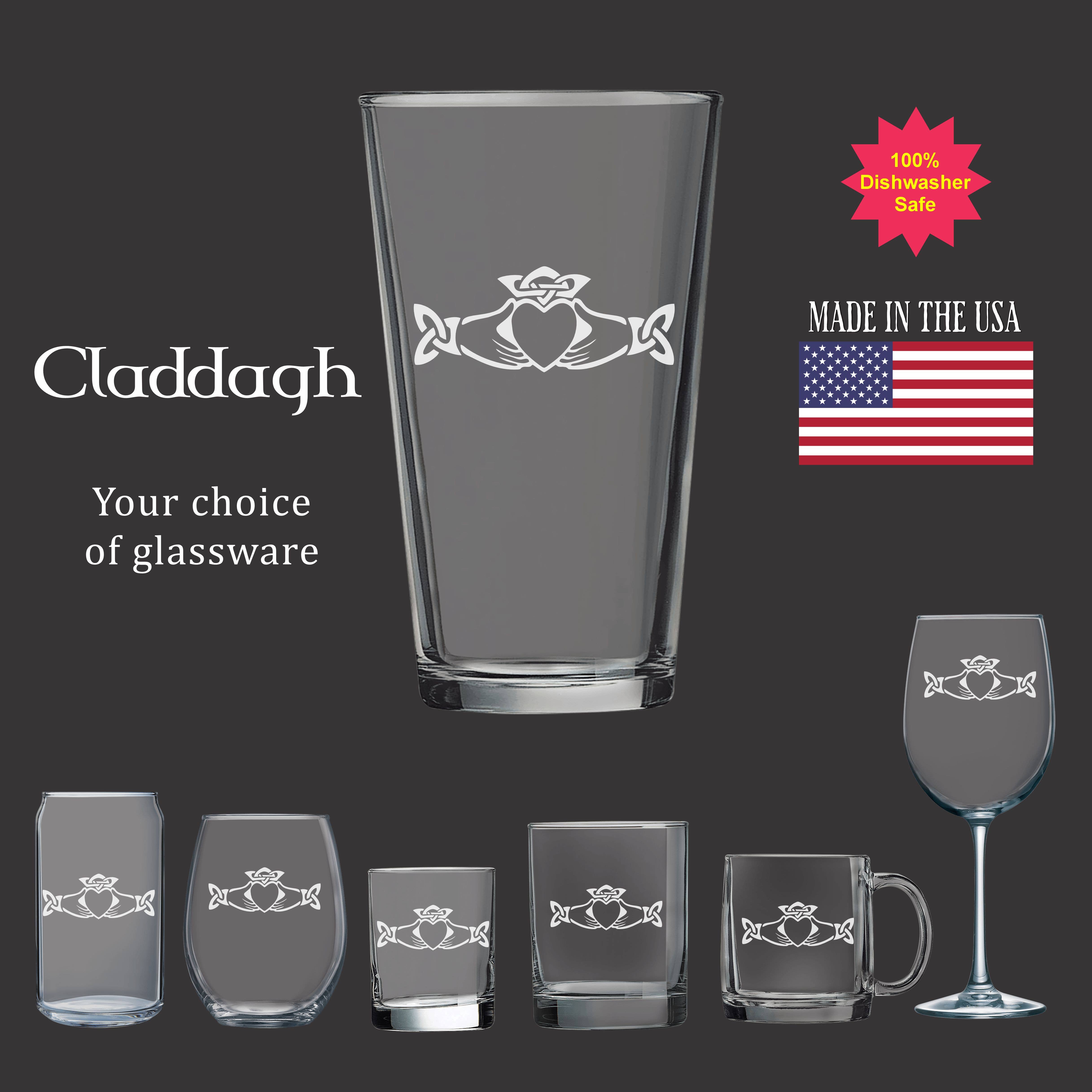Adirondack Etching LLC - Wholesale Drinking Glass/Cup - Celtic Claddagh  -  Glassware6