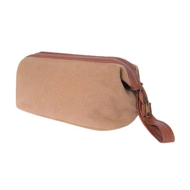 Dopp Kit - Gewassen Camel Canvas voor wholesale door Bellemonde