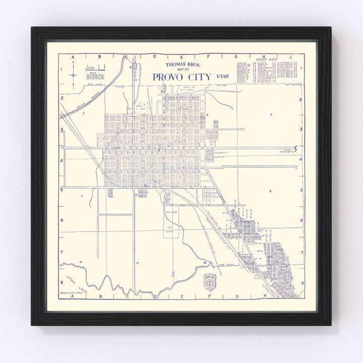 Vintage Map of Provo City, Utah 1920 for wholesale by Ted's Vintage Art