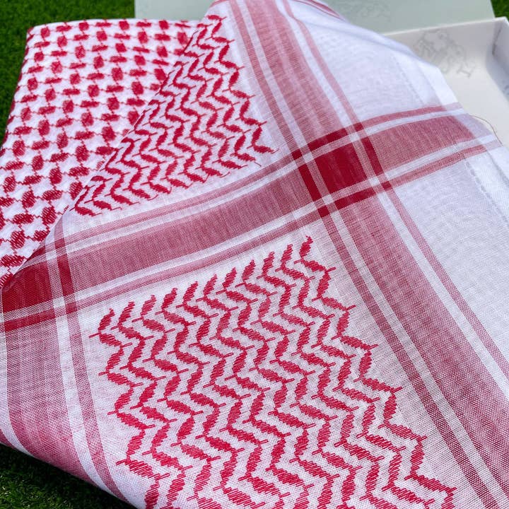 MY LITTLE JUBBA - Wholesale Scarf - Men's - Mens Red Luxury Shemagh Scarf