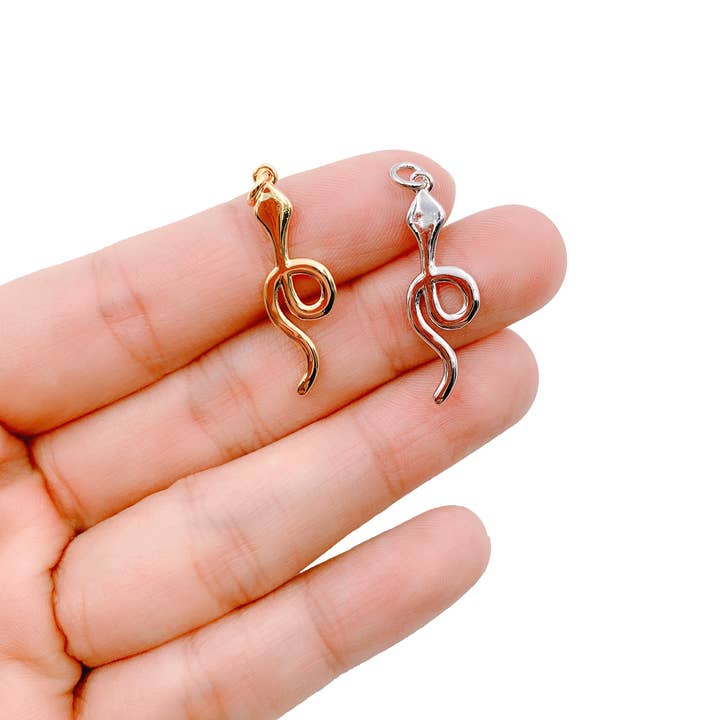 Gold Filled Serpent Snake Charm Pendant,  CP524 for wholesale by Beads Creation