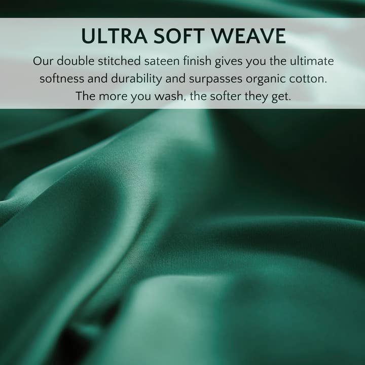 Bamboo Is Better - Wholesale Bedding Set - Signature Bamboo Viscose Duvet Cover Set - EMERALD GREEN