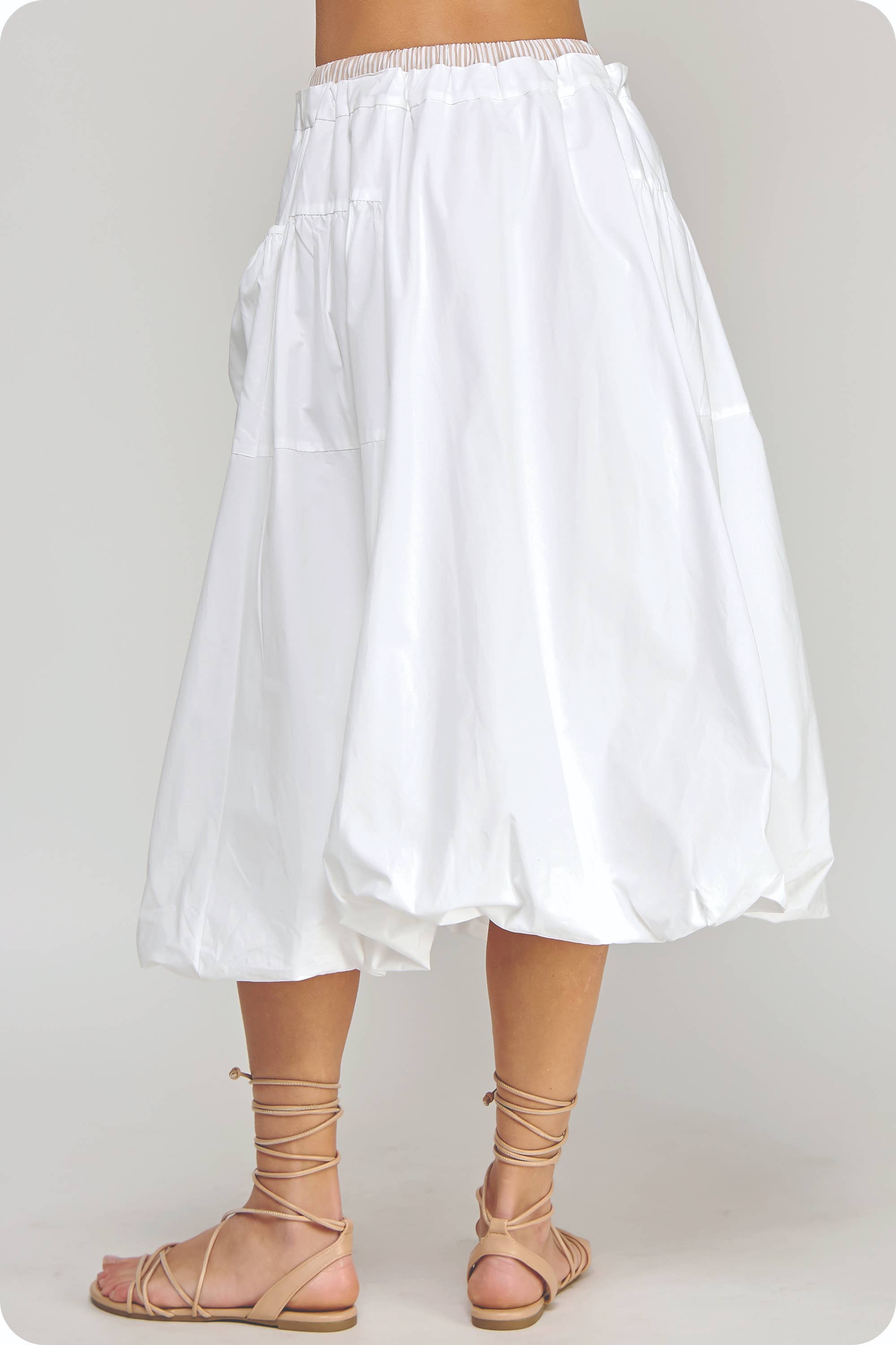 Strut & Bolt - Wholesale Rok - Dames - Streep Contrast Midi Bellenrok3