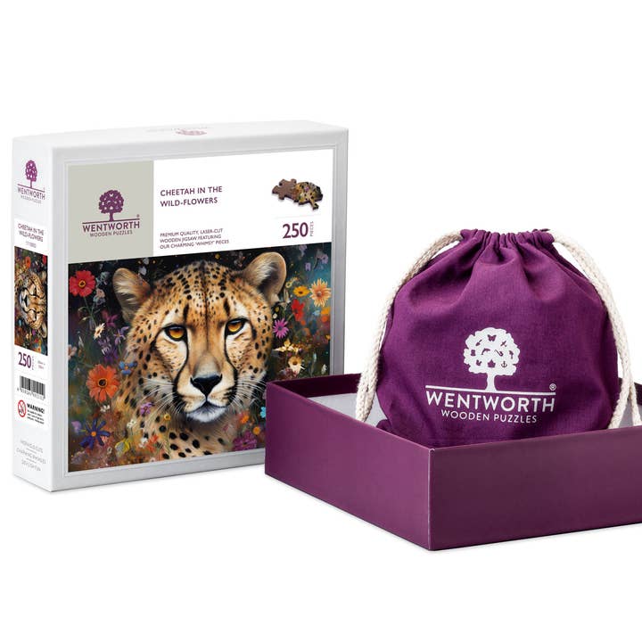 Cheetah in the Wild Flowers for wholesale by Wentworth Puzzles