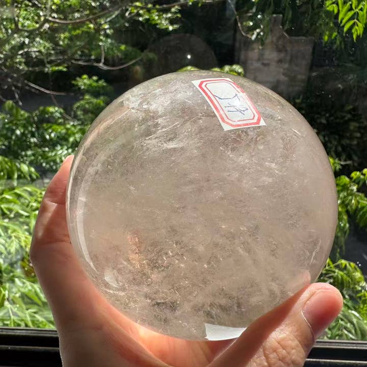 Moon Rituals – wholesale Spiritual stone/crystal – Light Smoky Quartz Sphere with Rainbow | Large Grounding Crystal Ball, christmas crystal gift #58