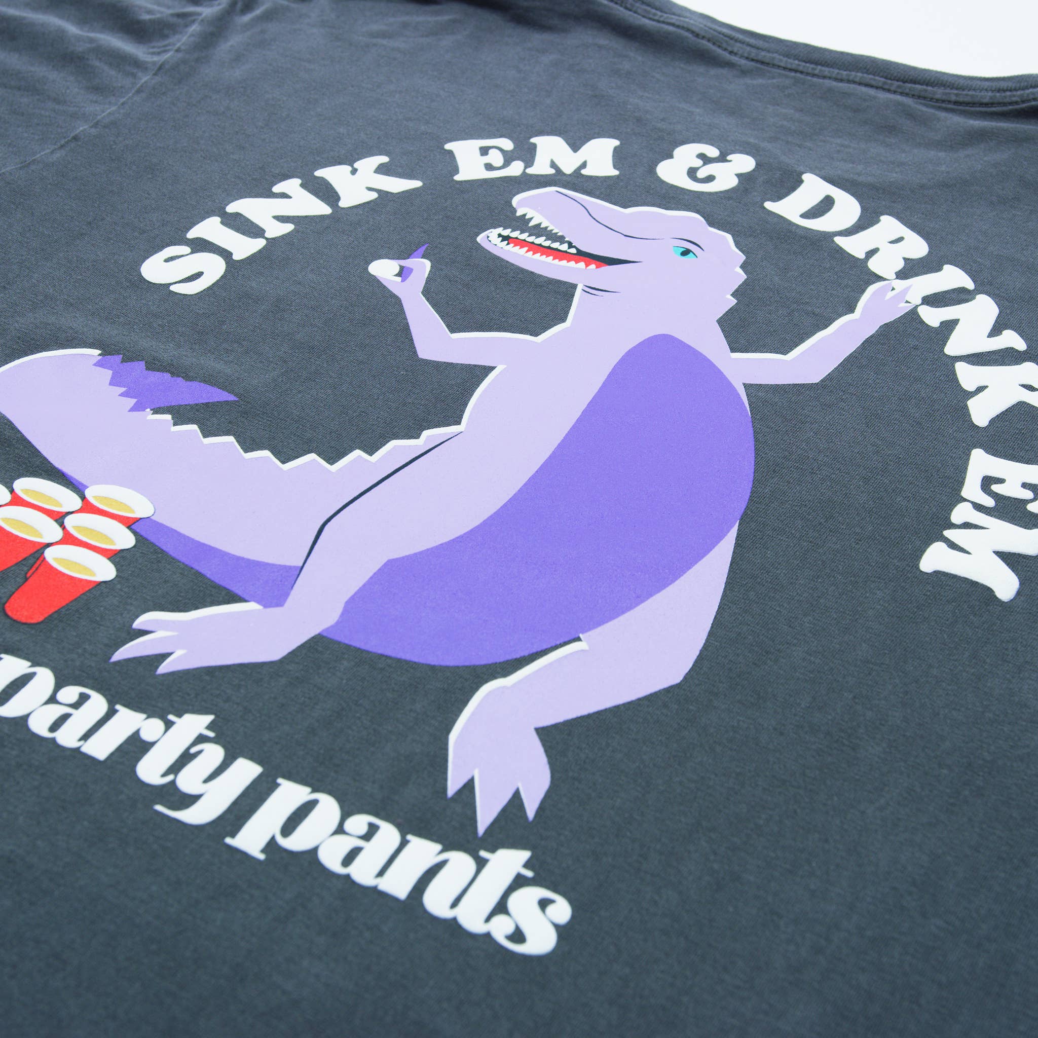 Party Pants - Wholesale T-Shirt (Graphic) - Men's - T-rex Beer Pong Short Sleeve Tee3