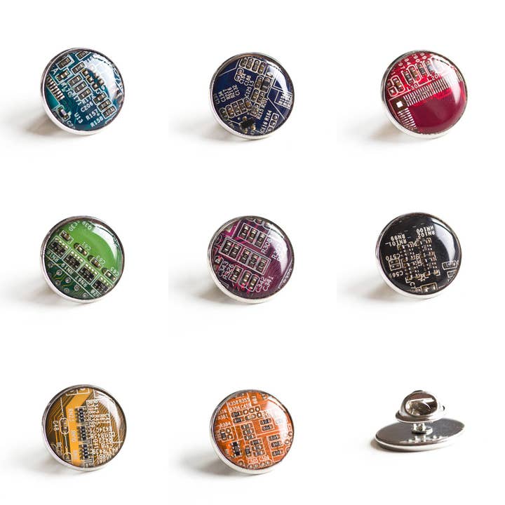 Pavlysh s.r.o. - Wholesale Lapel Pin/Button - Circuit board pin, 18mm silver13