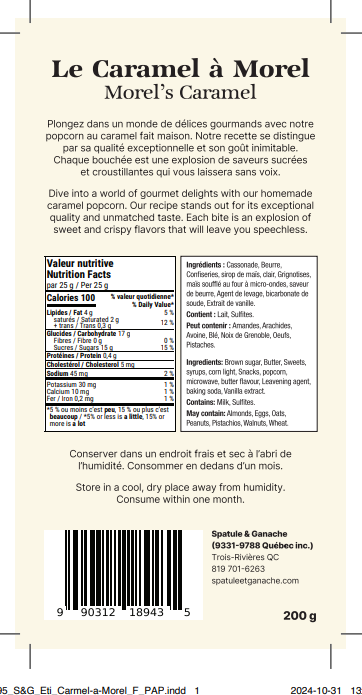 Spatule & Ganache – wholesale Popcorn – Popcorn Karamell från Morel 200g4