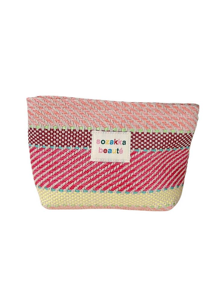 Bolsa de Maquilhagem com Blocos de Cor e Riscas de Grande Capacidade DP25A574 por atacado de Dipped Shop