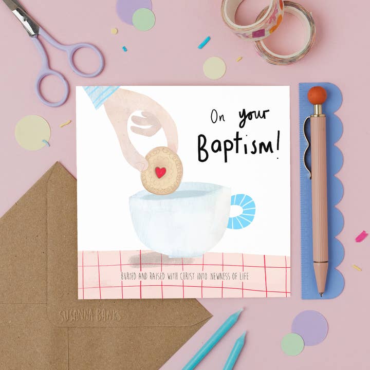 Biscuit - Believer's Baptism - Adult Baptism - Dedication for wholesale by Susanna Banks Art
