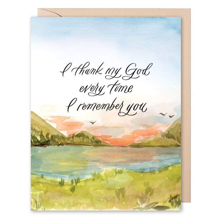 I Thank My God Card – Encouragement for Loved Ones for wholesale by Selah Paper