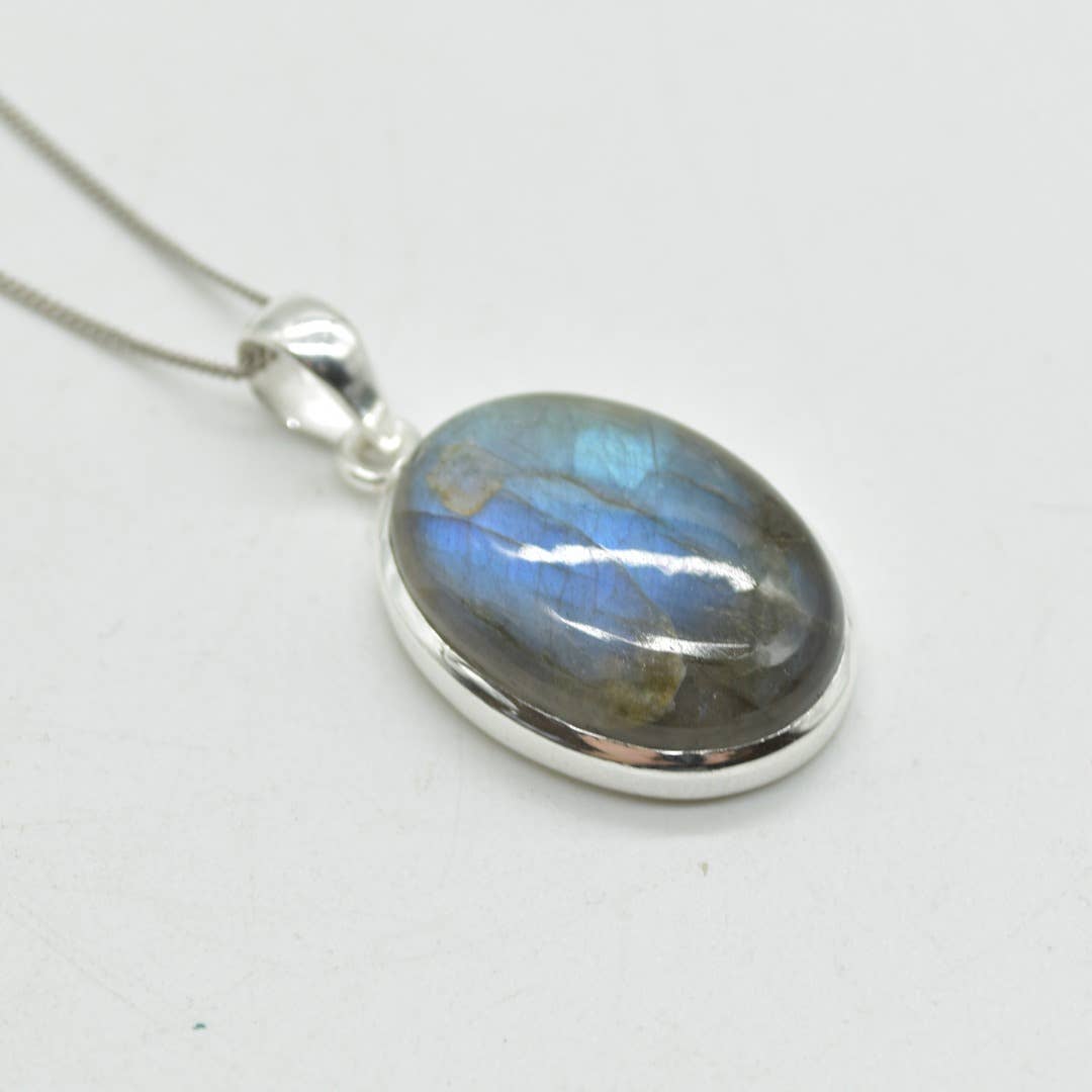 Oriental Direct Craft Supplies - Wholesale Individual Charm/Pendant - Labradorite Pendant in 925 Silver, 2cm-4.9cm, No Chain2