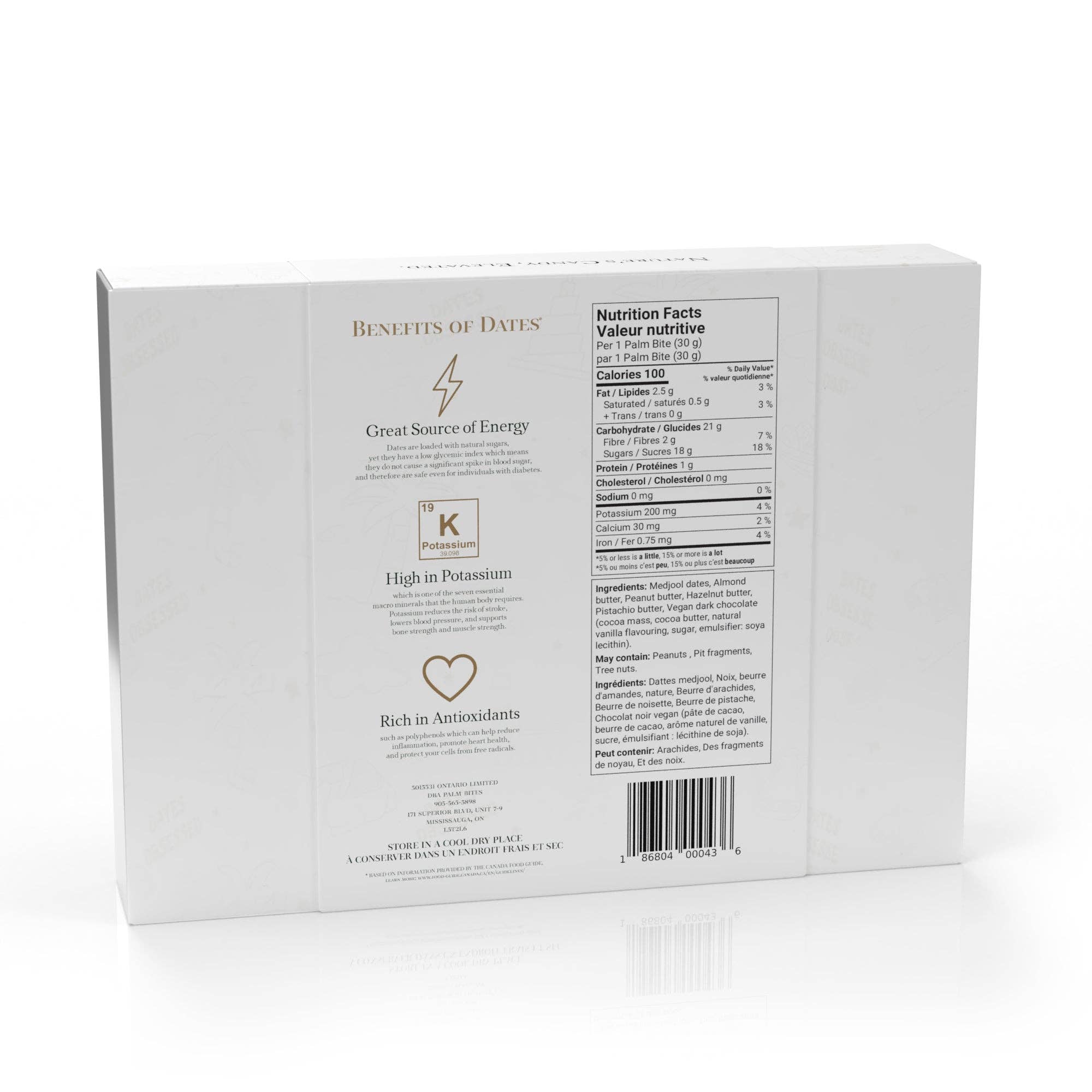 palm bites - Venta al por mayor Caja de bombones - Mantequilla de Nueces | Pack Variado4