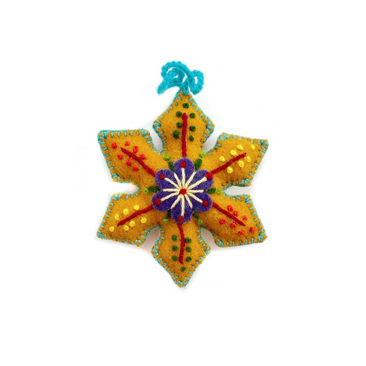 Ornaments 4 Orphans - Wholesale Ornament - Colorful Snowflake Embroidered Christmas Ornament, Various Colors8