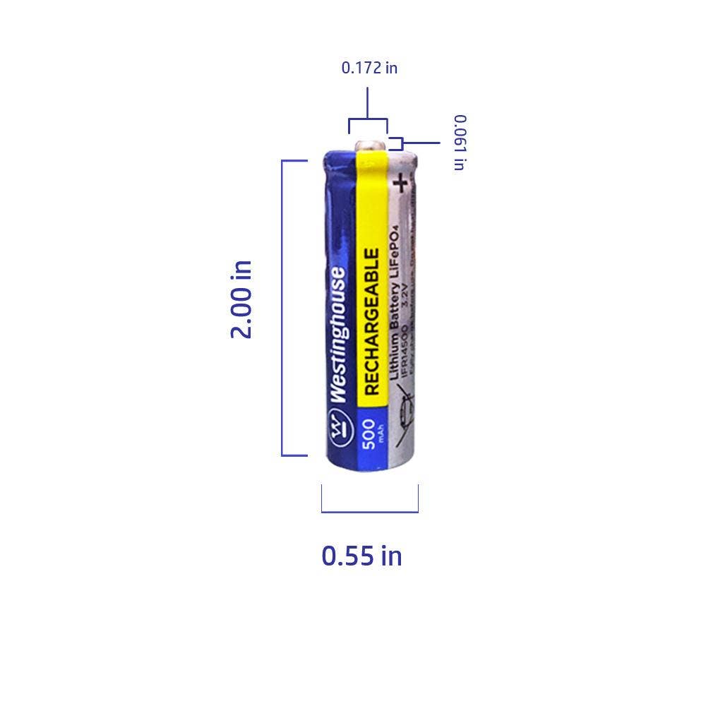 Westinghouse Battery - Wholesale Portable Charger - IFR14500 Lithium Phosphate Rchrgbl Bttry 500mAh Blister 4pk2