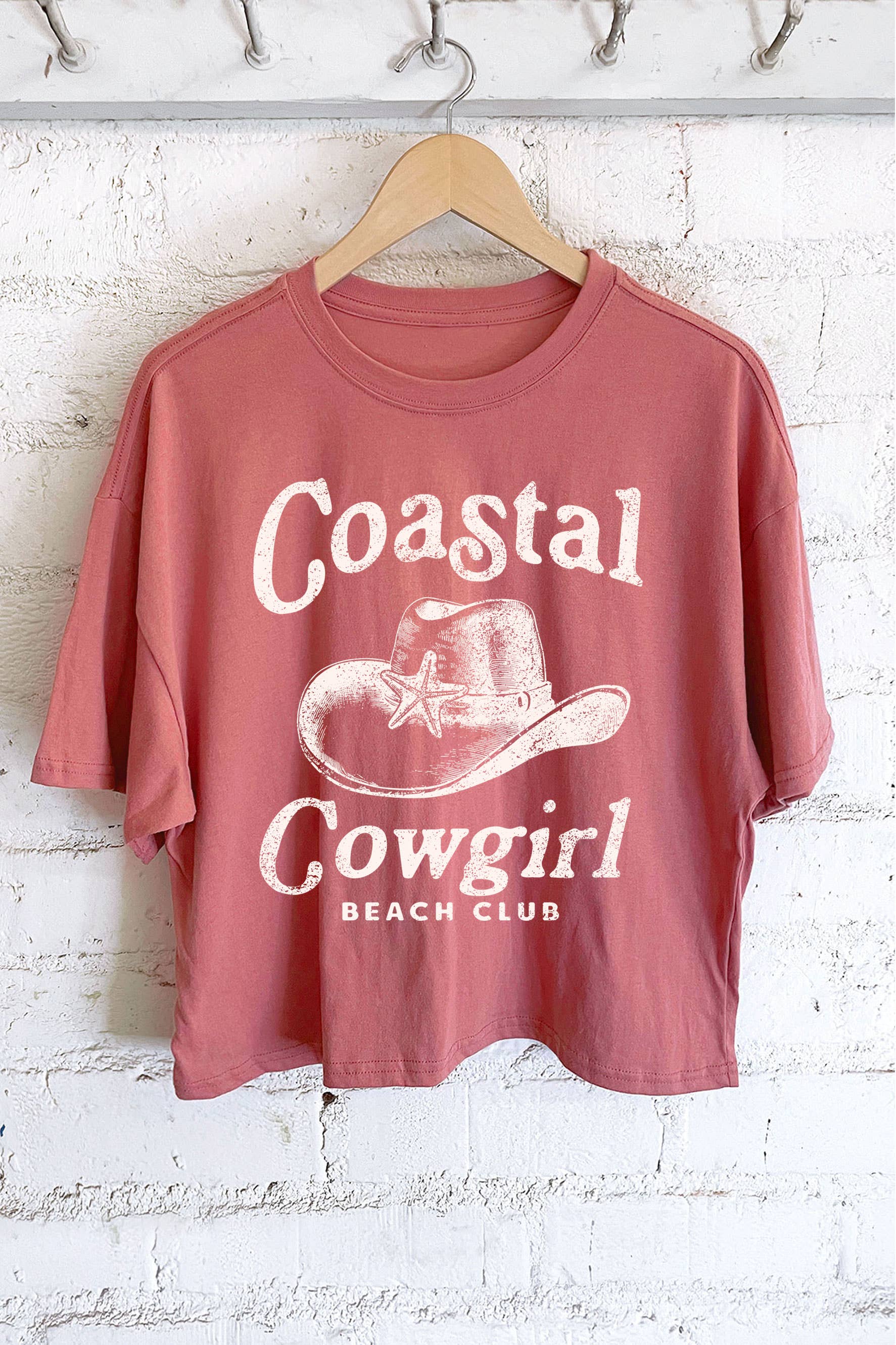 Rustee Clothing - Vendita all'ingrosso Maglietta serigrafata - Donna - Top corto stampato Coastal Cowgirl a manica lunga4