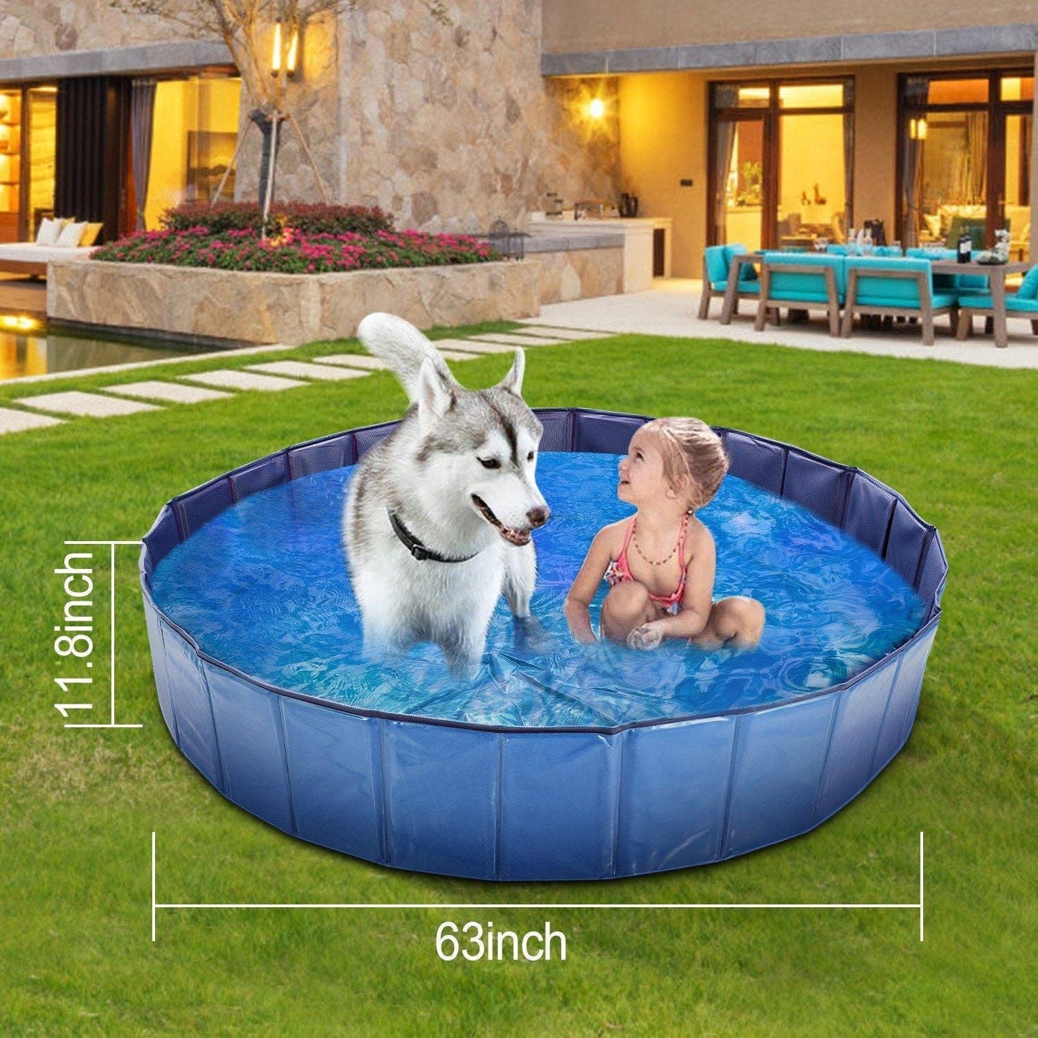 Naomi's Happy Place Shop – wholesale Inflatables – Foldable Pet Swimming Pool PVC Kiddie Baby Dog Swim Pool Bathing Tub Playmat Kids Pools10