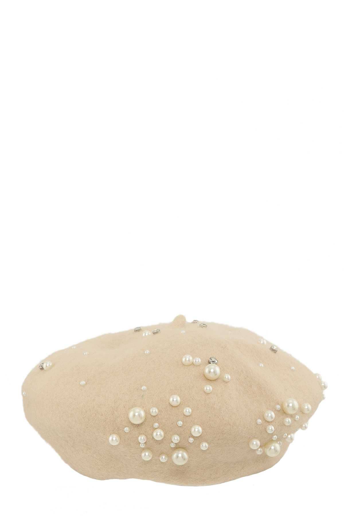 anbfashion - Wholesale Beret - Women's - PEARL CHARM SOLID WOOL BERET AHT910913